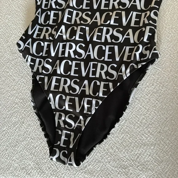 Versace Logo One-Piece Swimsuit, Size 1 fit 2 US, $575 - Picture 11 of 13
